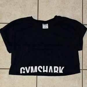 Black Crop T-Shirt with Crew Neck